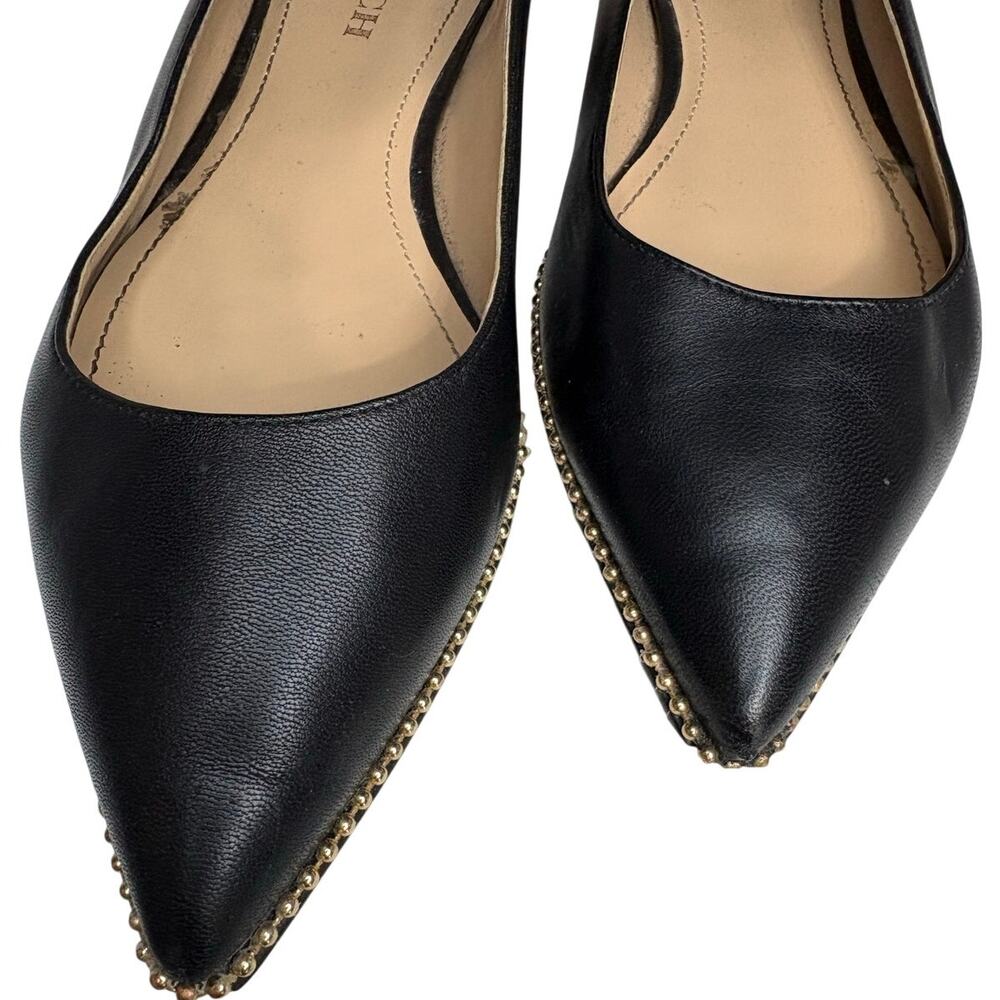 Coach Vae Leather Skimmer Flat Black Slingback Pointed Toe Size 10B - Picture 7 of 8